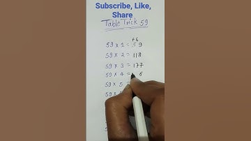 table trick 59# short trick # table of 59 # math tricks