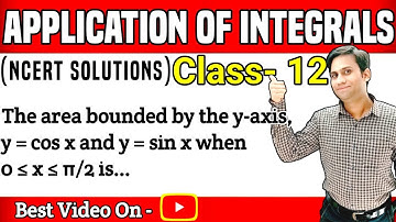 The area bounded by the y-axis, y = cos x and y = sin x when 0 ≤ x ≤ π/2 is