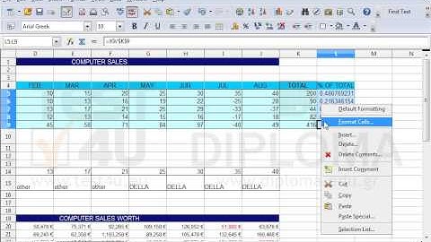 Format the numbers of the cell range L5:L9 to be displayed as percentages with one decimal place...