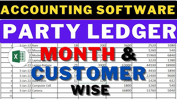 FULLY AUTOMATIC ACCOUNTING SOFTWARE IN EXCEL | PARTY LEDGER ACCOUNT | MONTH WISE AND CUSTOMER WISE