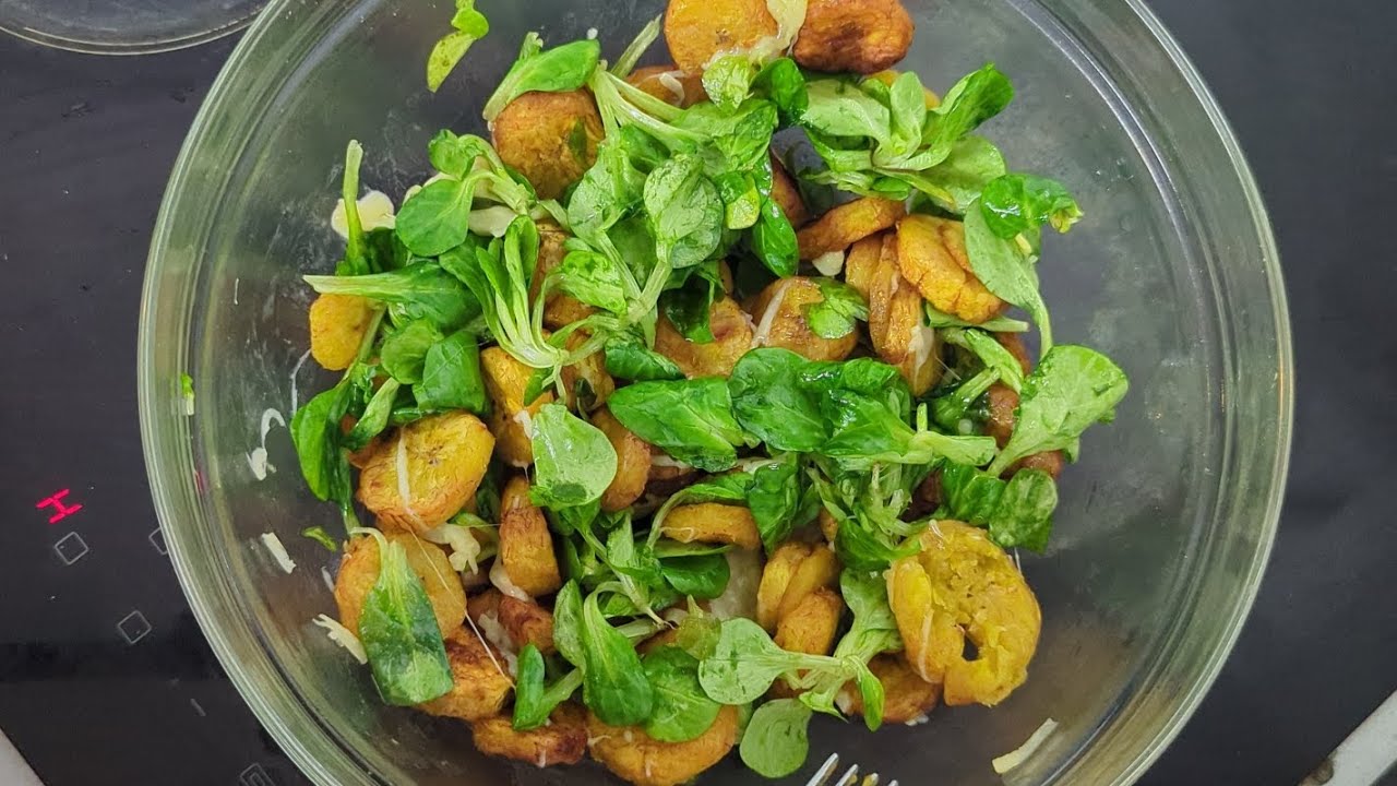 Plantain sauté aux épinards 