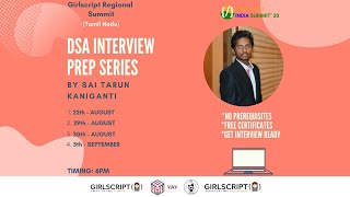 Session 2| DSA Interview Prep Series | GirlScript Chennai
