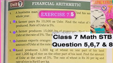 Unit 7 | Financial Arithmetic | Exercise 7.5 | Question 5,6,7 & 8 | Class 7 Math STB