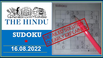 How to Solve 1 Star Hindu  Sudoku Aug 16 2022 -  Step By Step Solution