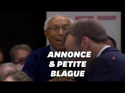 Macron promet de payer les retraites le 1er du mois et fait des blagues