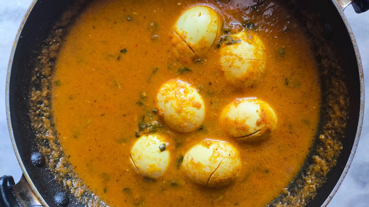 Egg curry in telugu Telangana style lo కోడిగుడ్డు పులుసు కూర tastyga