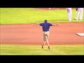 Ground Crew guy dances to Maroon 5 Move Like Jagger at Rangers 2011 World Series game 5