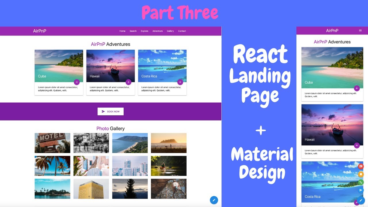 React Landing Page - Build a complete landing page using Google ...