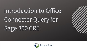 Introduction to Sage Office Connector Query for Sage 300 CRE