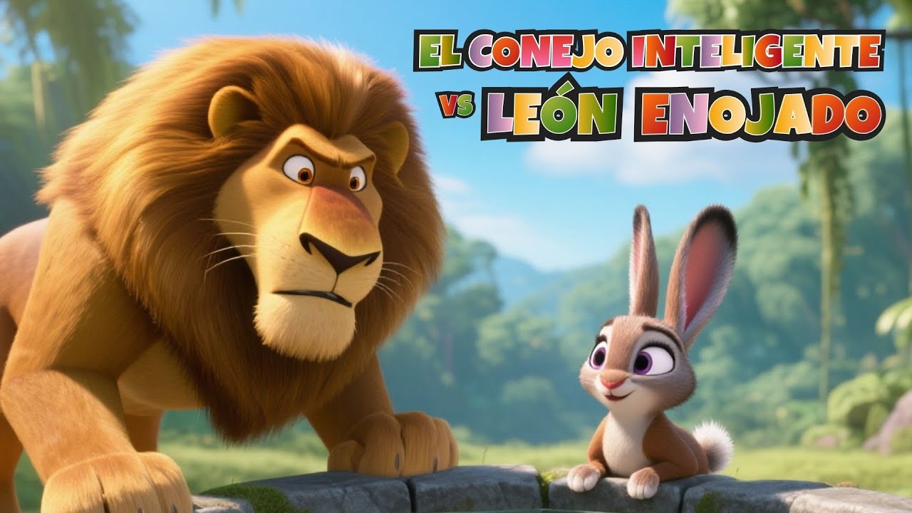 El León Enojado y el Conejo inteligente 🦁🐰  - Cuentos con Enseñanzas -Cuentos para toda la familia