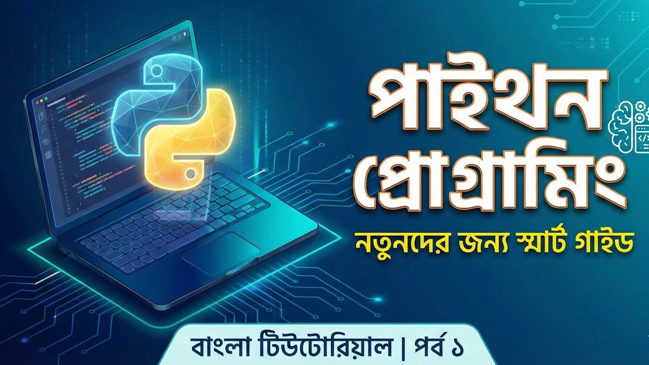 Python programming language  for beginners . Python tutorial. Python Playlist  @TechMasterBD