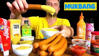 CRUNCHY German Sausages with 6 Sauces 🌭🇩🇪 ASMR Mukbang!