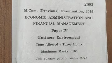 UOK M.Com previous year paper