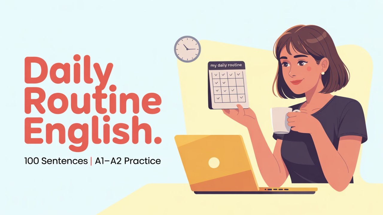100 Daily Routine English Sentences | Slow Listening & Speaking ...