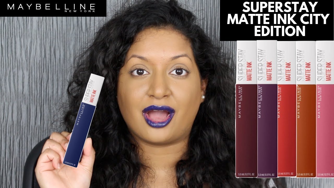 Maybelline SuperStay Matte Ink City Edition Liquid Lipsticks Review - YouTube