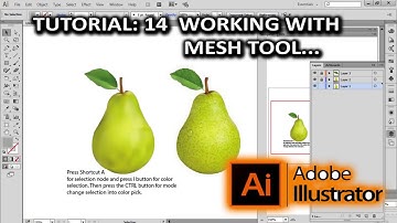 Create Pear in adobe Illustrator with gradient meshes tutorial # 14
