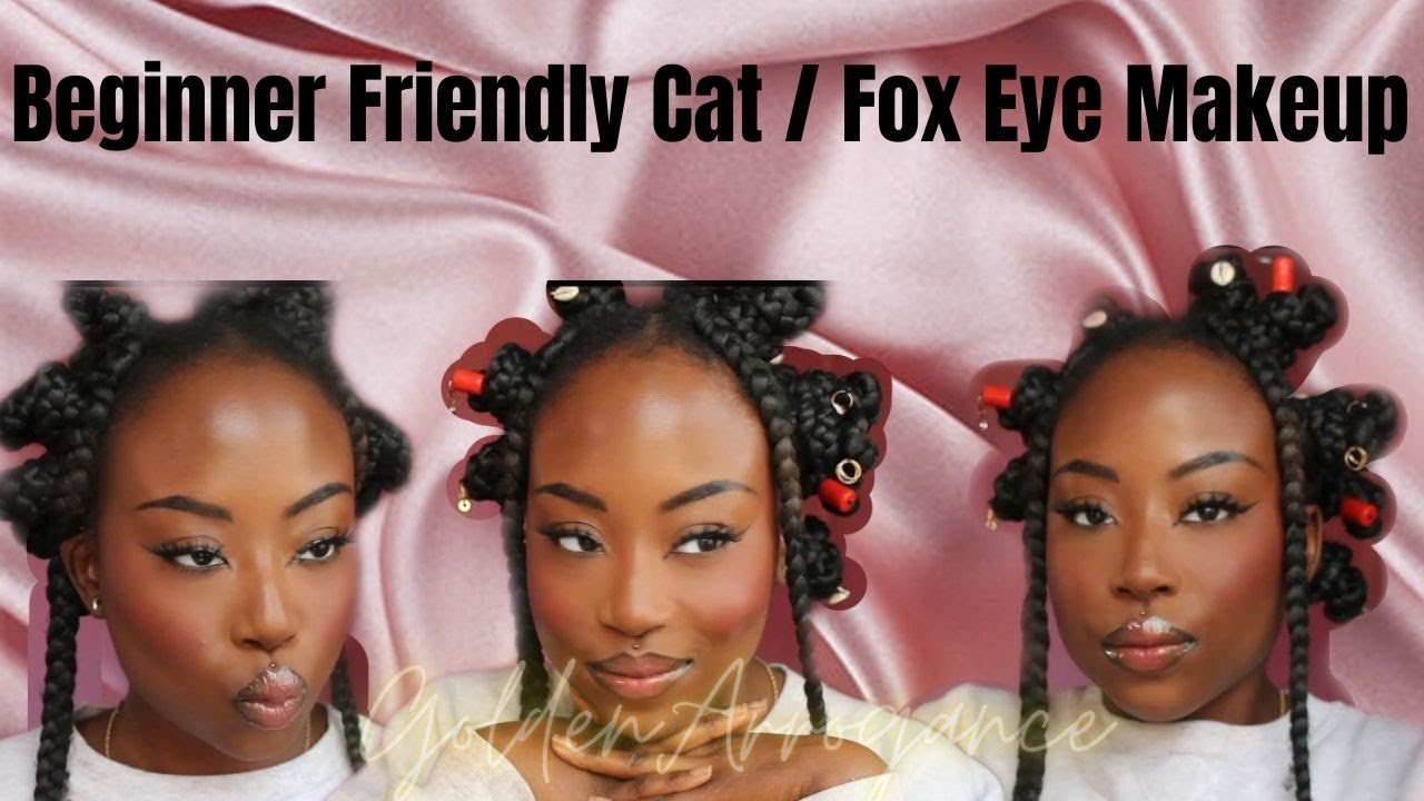 Beginner Cat/Fox eye Tutorial | Affordable Makeup | Darkskin WOC Friendly