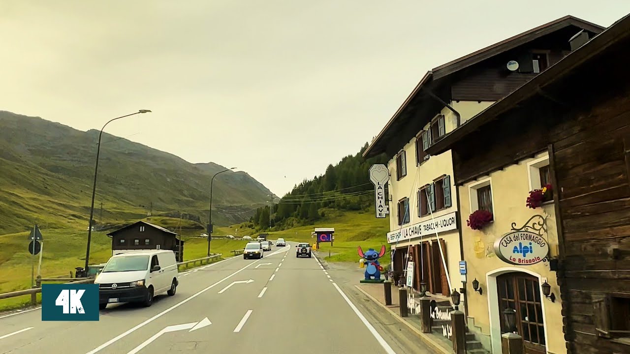 4K Relaxing Truck Drive: Livigno to Semogo (Italian Alps, Natural Sounds)