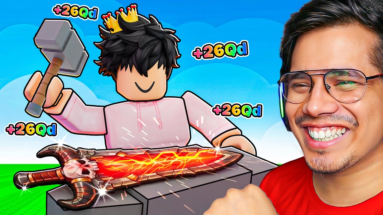 I BECAME THE STRONGEST PLAYER IN +1 LOOT TO FORGE 😱 Roblox