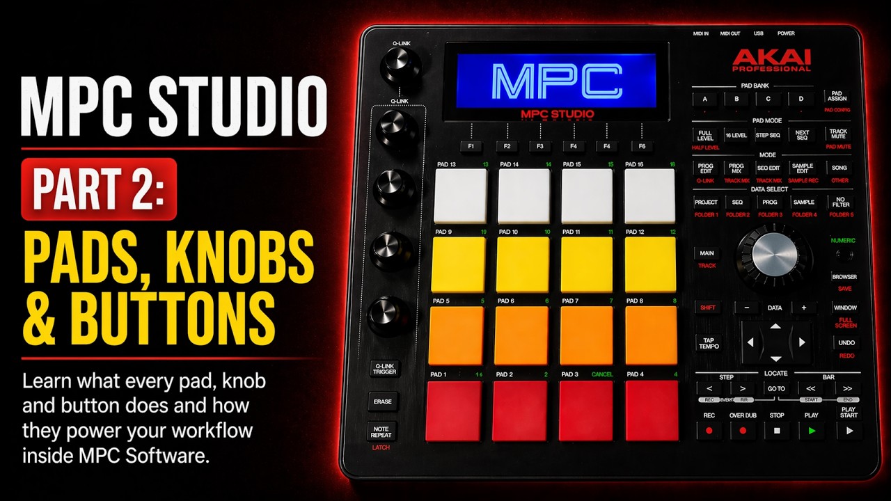 DTM・DAW Mpc studio Akai MPC Studio Tutorial for Beginners | Part 2: Pads, Knobs