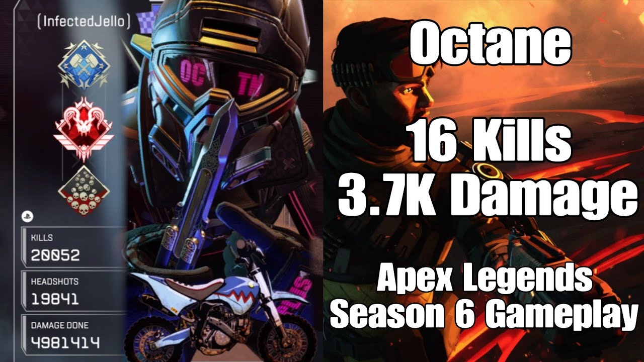 Octane 16 Kills 3.7K Damage - Apex Legends Season 6 Gameplay