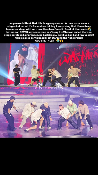 only SEVENTEEN will come up on stage during their member's unit fan concert without their own mics 😭