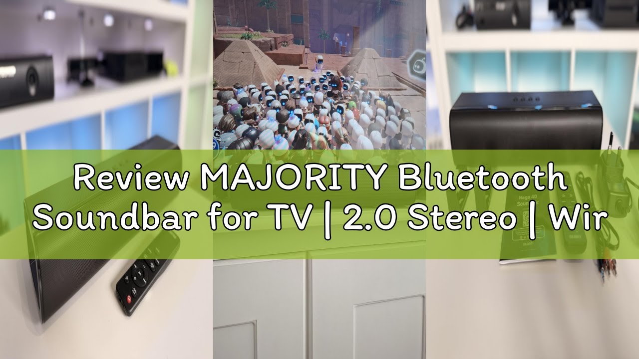 Review MAJORITY Bluetooth Soundbar for TV | 2.0 Stereo | Wireless & Wall Mountable | HDMI ARC, AUX,