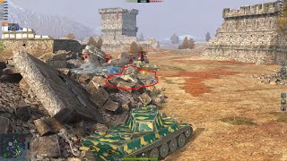 WOT blitz AMX M4 mle. 49 3025 damage 1090 defence