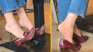 Loafing Around At The Taproom - Excerpts Public Shoeplay, Double Dangling, Nylon Feet, Shoes Off