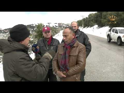 ربط مباشر من إربد وحديث عن تداعيات المنخفض الجوي مع مندوب التلفزيون الأردني محمد عبيدات