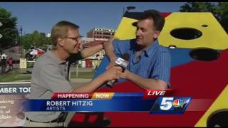 Tom Messner learns more about the public art outside of ECHO