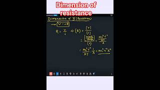 Dimension of “Resistance” #Physics Gurukulam