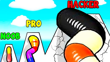 Satisfying Gameplay in GUMMY WORM GO! 🤯 CREATED a GIANT GUMMY WORM! [NOOB vs PRO vs HACKER]