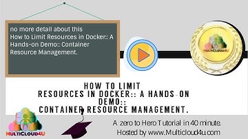 How to Limit Resources in Docker:: A Hands-on Demo:: Container Resource Management.