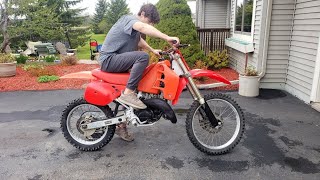 First Start On Cheap Honda Cr 125 Dirt Bike After Rebuild!!!