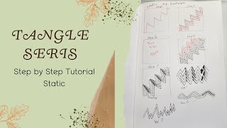 Static Tangle - step by step for beginners - tutorial how-to draw