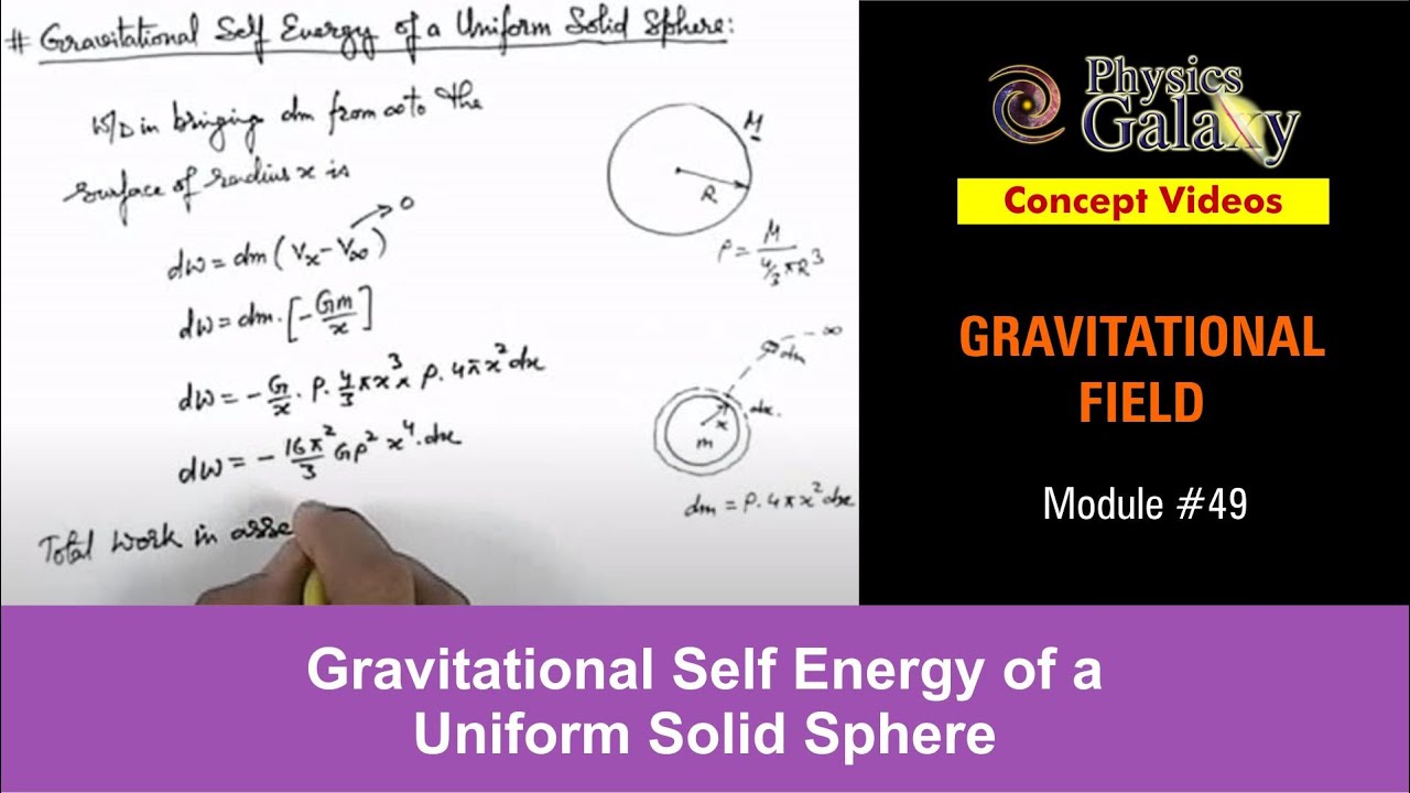Class 11 Physics | Gravitation | #49 Gravitational Self Energy Of A Uniform Solid Sphere |Jee  Neet