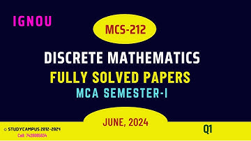 mcs 212 solved question paper | discrete mathematics | TEE June -2024 | Q1