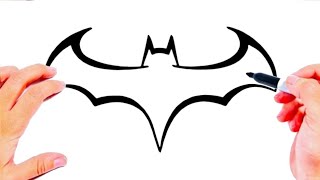 رسم سهل | كيفية رسم شعار باتمان خطوة بخطوة | رسومات سهله | تعليم الرسم للمبتدئين