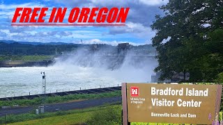 free roadside BONNEVILLE LOCK AND DAM oregon