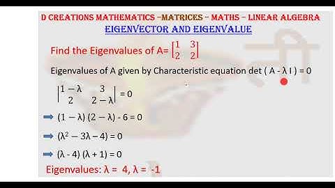 Eigenvalue characteristic equation, D Creations Mathematics, Eigenvector, Linear Algebra, Maths, dss