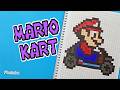 CÓMO DIBUJAR a MARIO de MARIO KART en Pixel Art | Dibujo fácil paso a paso - PIXELADOS
