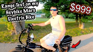 Heybike Mars Folding Fat Tire Electric Bike Range Test.