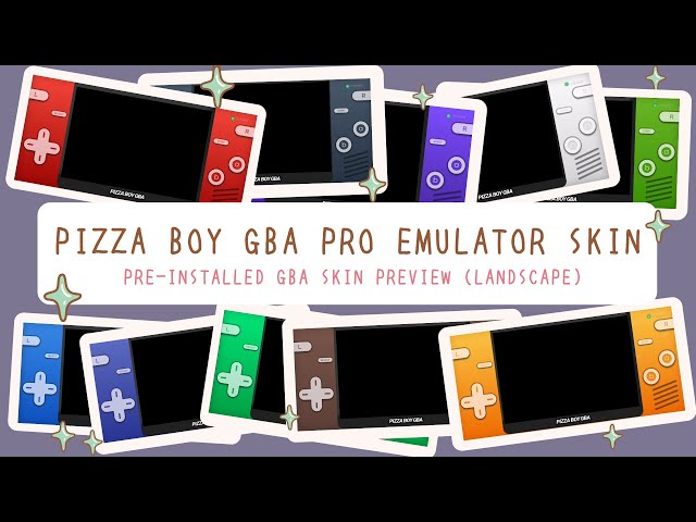 Pizza Boy GBA Pro is without a doubt one of the best looking emulators  thanks to the custom skins and ease of use. Making this post so that more  people can know