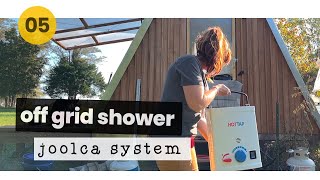 E5: Tiny A-Frame Cabin: Shower Install (Joolca System)