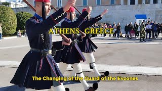 Athens. The Changing of the Guard of the Evzones in front of the Greek Parliament Building