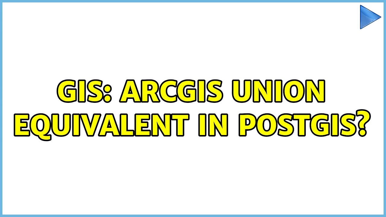 GIS: ArcGIS Union equivalent in PostGIS? - YouTube