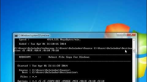 How to Sync Files Using RoboCopy on windows 7