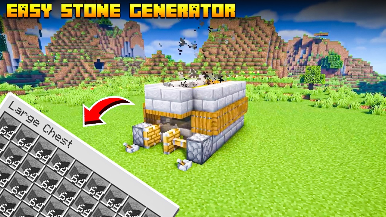 EASIEST STONE GENERATOR IN MINECRAFT 1.21+ - YouTube