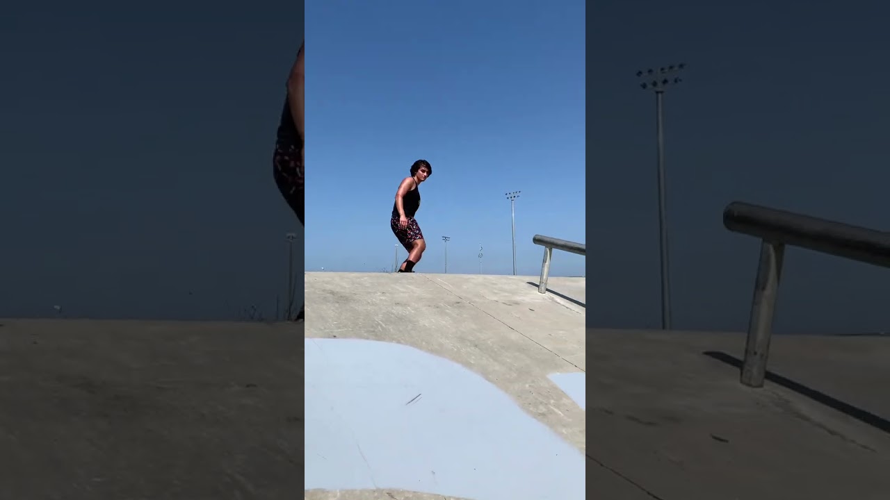 Girlfriend films me do a Nollie bigspin hardflip at Port A skatepark and I say woohoo 